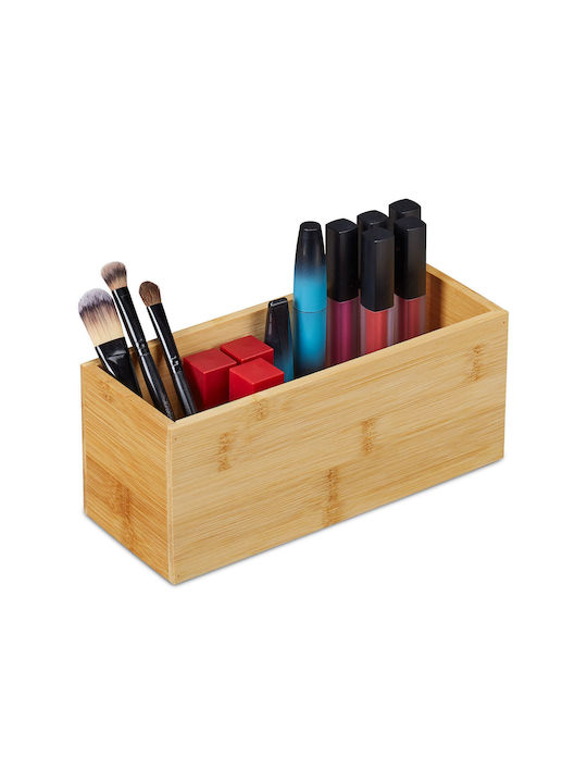 Relaxdays Lemn Cutie de Depozitare cu Capac Bej 9.5x23x9cm 1buc