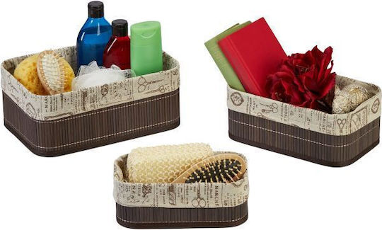 Relaxdays Wooden Storage Box with Lid Beige 3pcs