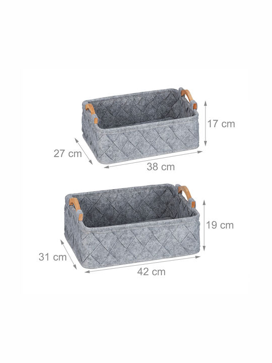Relaxdays Kunststoff Aufbewahrungsbox mit Deckel Gray 8Stück