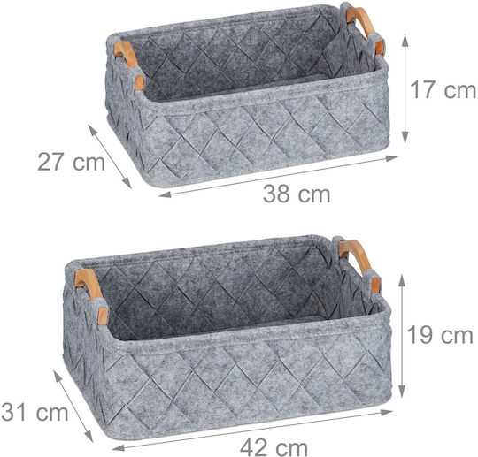 Relaxdays Plastic Cutie de Depozitare cu Capac Gri 8buc