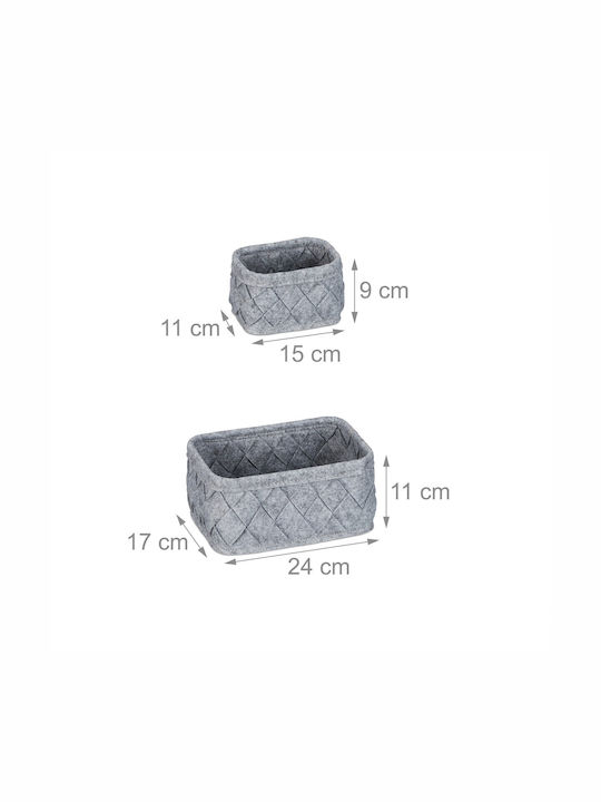 Relaxdays Kunststoff Aufbewahrungsbox mit Deckel Gray 8Stück