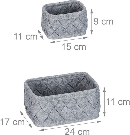 Relaxdays Plastic Cutie de Depozitare cu Capac Gri 8buc