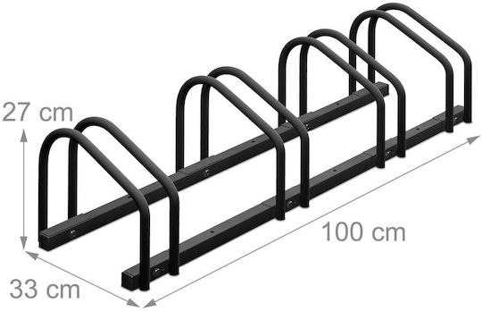 4-bike Rack 27 X 100 X 33 Cm Relaxdays Black