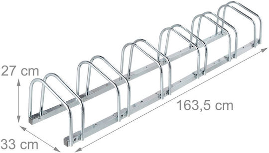 Bike Rack 6 Bicycles 27 X 163.5 X 33 Cm Silver Relaxdays