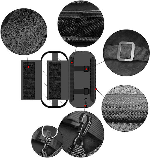 Suport Telefon Bicicletă Maxim 7 inci Impermeabil Monzana Negru Suport Power Bank Căști 20x11.5x11 Cm