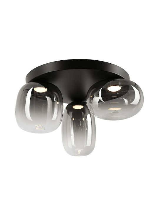 Eko Light Πλαφονιέρα Οροφής Μαύρη με Ενσωματωμένο LED