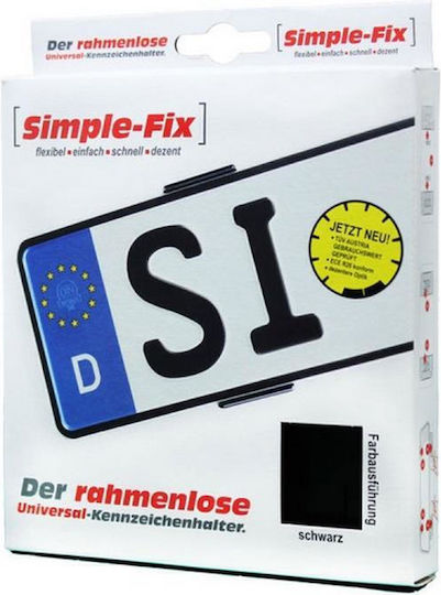 Car License Plate Frames Back Plastic 11.2 x 11.2cm Black 2pcs