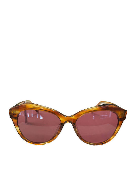 Kendall + Kylie Rose Women's Sunglasses with Brown Tartaruga Plastic Frame and Pink Lens KKS5095 707