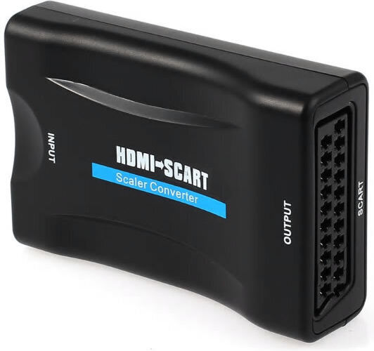 Adaptor HDMI La Scart Activ Full HD HDMI Digital La Analog Euroscart Convertor Feminin Conector Video Audio Sunet Cablu de Alimentare USB 5V