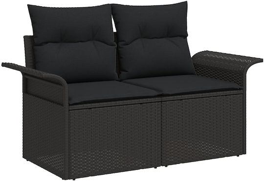 vidaXL Garden & Outdoor Furniture Sets Living Room Set 7 Pieces Black with Pillows