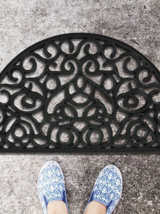 Relaxdays Covor de Intrare Antiderapant din Cauciuc Negru 75x45buc Grosime 15mm