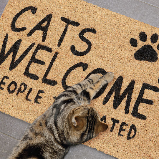 Relaxdays Entrance Mat made of Coir with Anti-slip Backing Multicolour 60x40cm