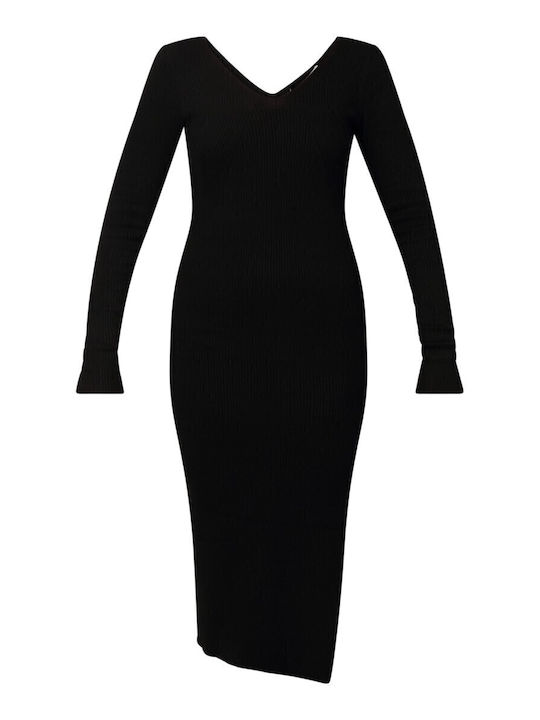 Life Midi Dress Knitted Black