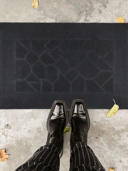 Relaxdays Covor de Intrare Antiderapant din Cauciuc Negru 60x40buc Grosime 5mm