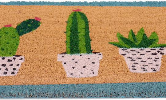 Relaxdays Covor de Intrare din Cocos cu Suport Antiderapant Multicolor x60buc