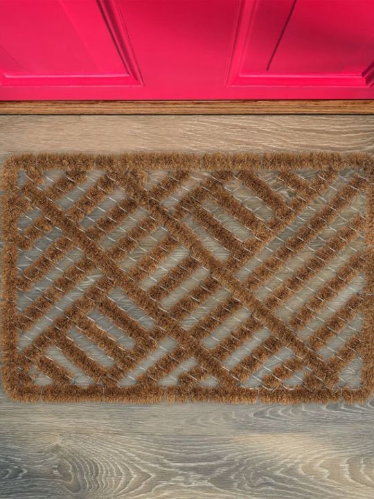 Relaxdays Covor de Intrare din Cocos cu Suport Antiderapant Maro 60x40buc Grosime 30mm