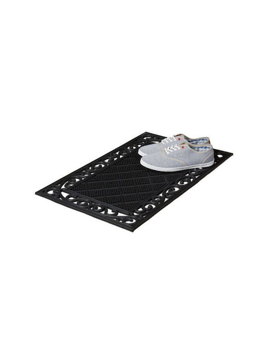 Relaxdays Covor de Intrare Antiderapant din Cauciuc Negru 75x45buc Grosime 10mm