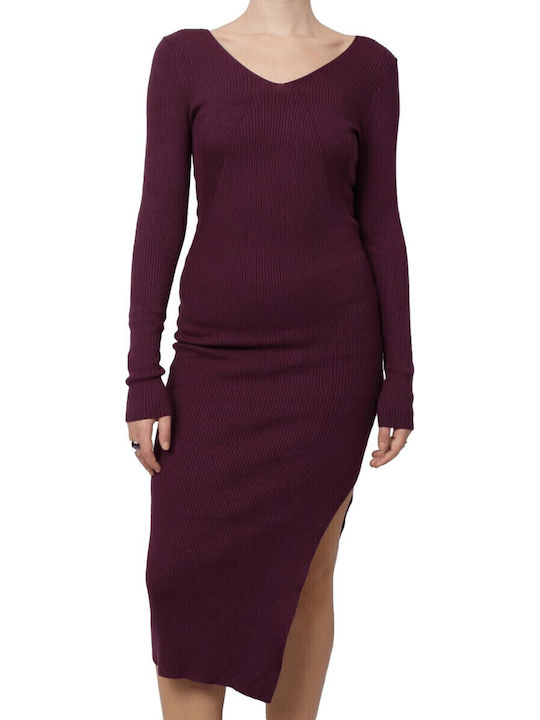 Life Midi Knitted Purple Dress