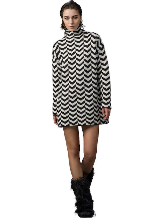 Mini Kleid Rollkragen Weiß
