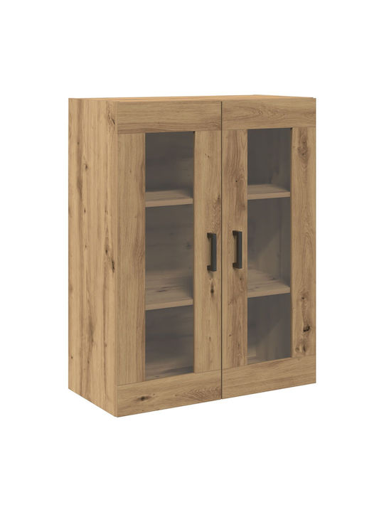 Висулка Витрина за хол от ПДЧ със Стъкло Artisan Oak 69.5x34x90см