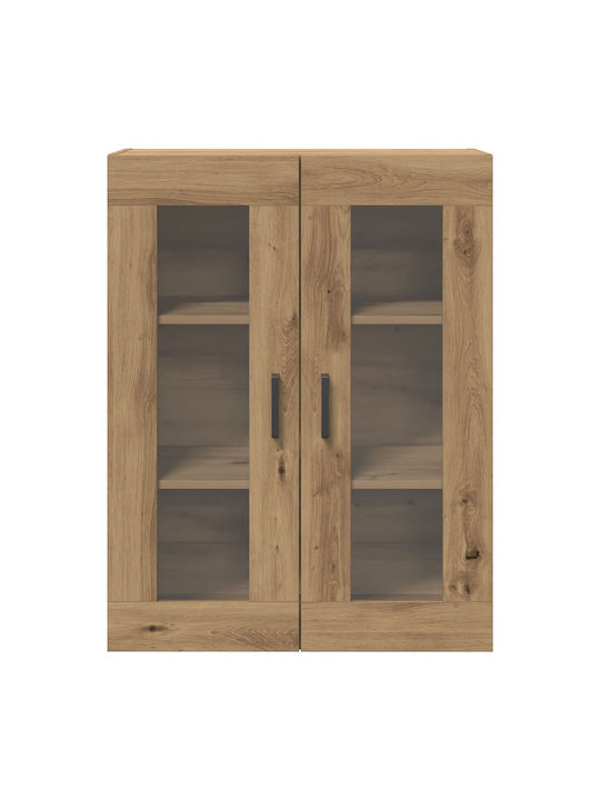 Висулка Витрина за хол от ПДЧ със Стъкло Artisan Oak 69.5x34x90см