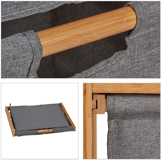 Stoff Schuhschrank aus Bambus 96x44x34cm