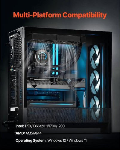 Vevor Vevor AIO CPU Water Cooling System with 2 120mm Fans