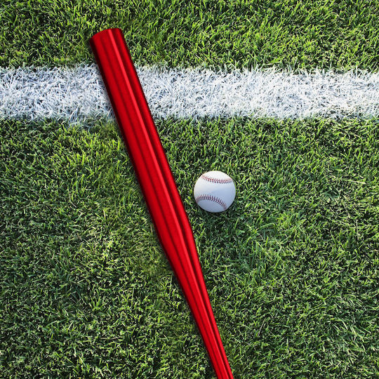 Bâtă de baseball din aluminiu roșie 86 x 5 cm