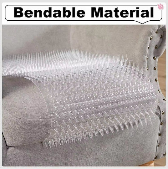 Covoraș de descurajare cu țepi din plastic – Transparent – Durabil și flexibil – L42xW34xH2cm