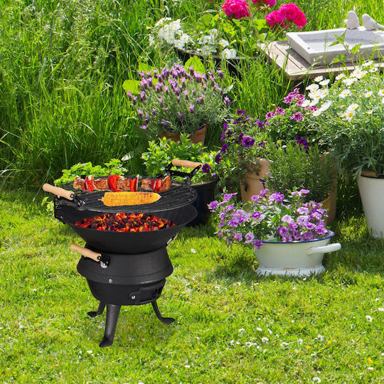 Gusseisen-Grill 40x45x36 cm Höhenverstellbar Relaxdays