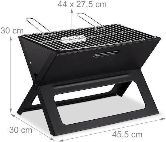 Grătar pliabil portabil design modern 30 x 45,5 x 30 cm Relaxdays
