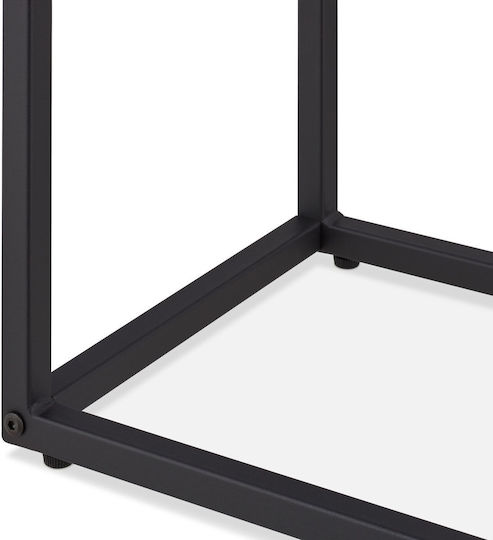 Masă Laterală Rectangulară din Lemn Masiv Maro/Negru L60xL30xÎ45cm