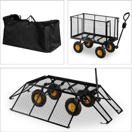 Relaxdays Transport Trolley Black Maximum Load 500 Kg 83 X 51 X 110 Cm