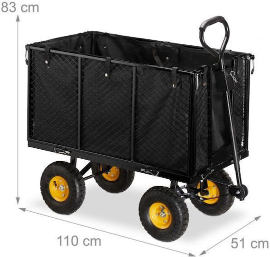 Relaxdays Transport Trolley Black Maximum Load 500 Kg 83 X 51 X 110 Cm