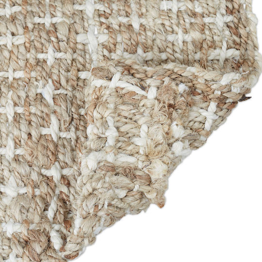 Relaxdays Lucrat manual Covor Rectangular din iută Beige/cream