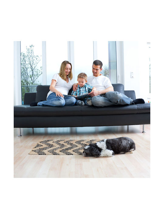 Relaxdays Antiderapant Covor Rectangular Bumbac Black-beige