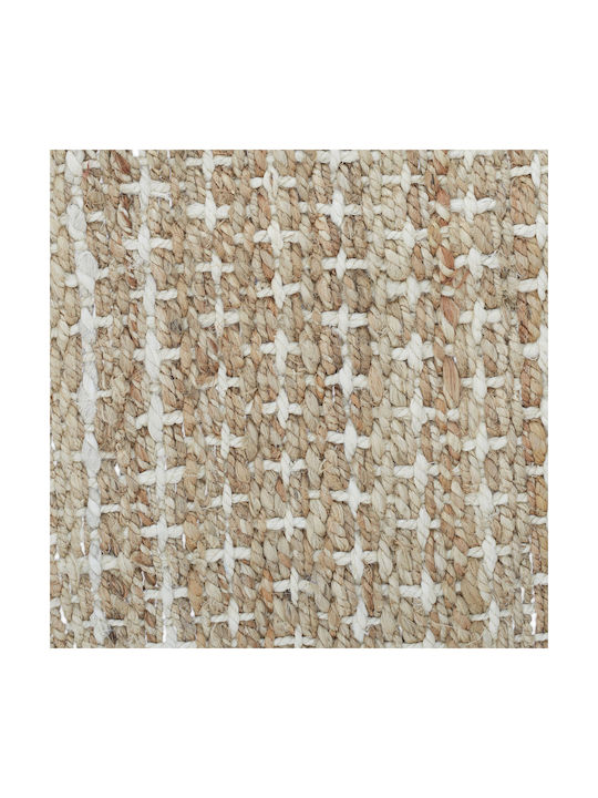 Relaxdays Lucrat manual Covor Rectangular din iută Beige/cream