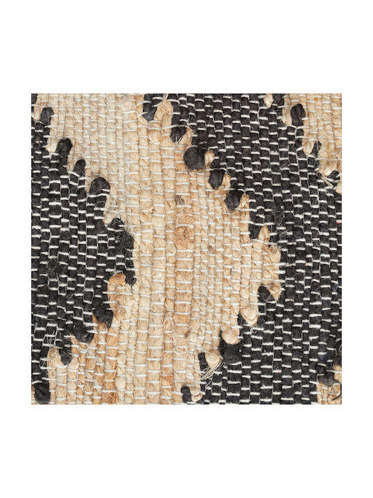 Relaxdays Antiderapant Covor Rectangular Bumbac Black-beige