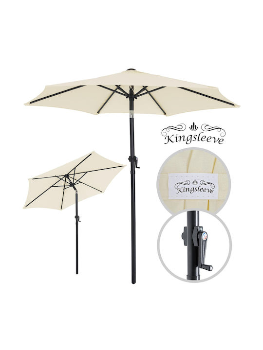Umbrelă Rotundă Din Aluminiu Bej Φ2m
