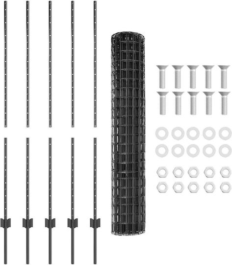vidaXL Ситова мрежа Подредба Сив 1.4x10м