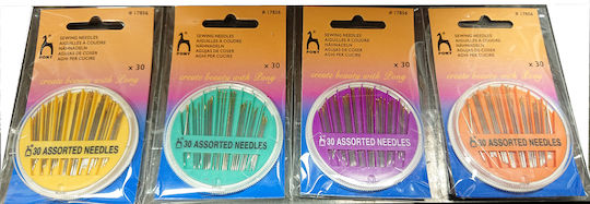 Pony Sewing Needle Set Various Sizes 30 Pieces Rotating Cap Random Color Selection