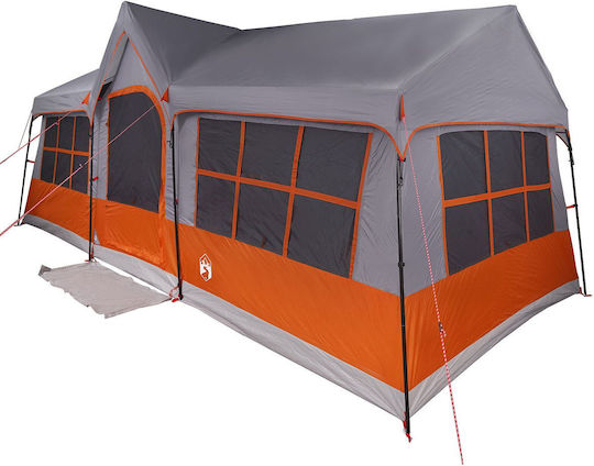 vidaXL Camping Tent Grey For 12 People 622x295x238cm