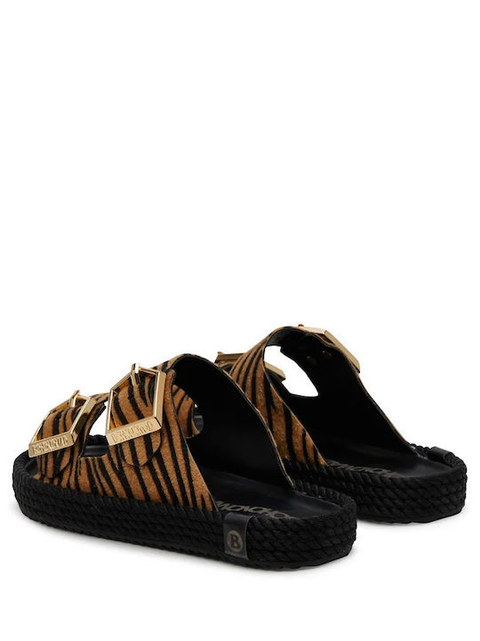 Leather Women's Flat Sandals Anatomic Zebra