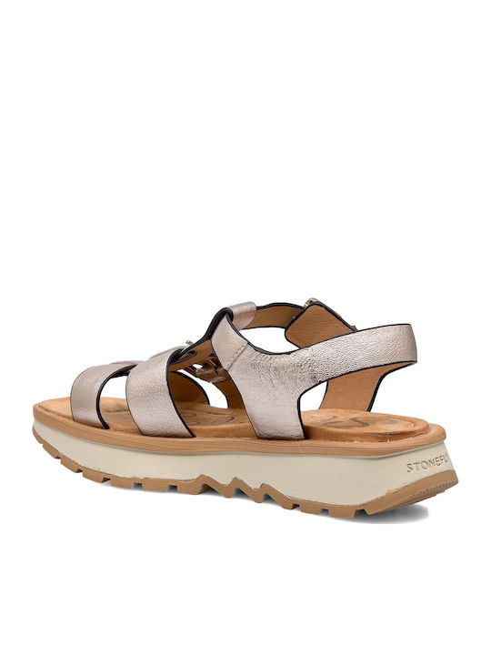 Sandale Casual Damă Din Piele Bronz