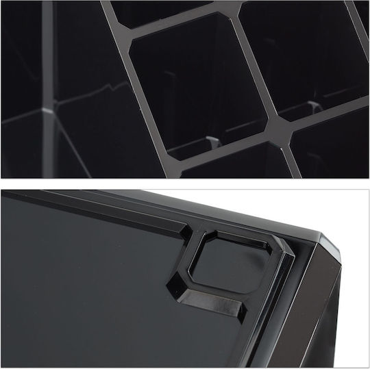 Relaxdays Organizator Cosmetice Cu Separatoare Negru 22x12.5x8cm