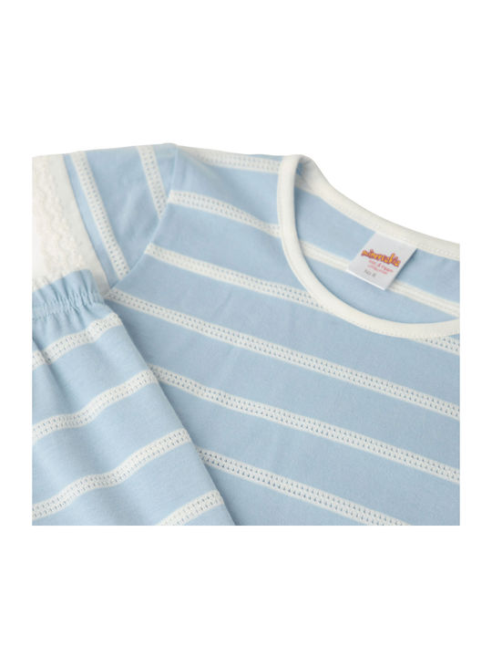 Minerva Kinder Schlafanzug Sommerlich Baumwoll Sky Blue StripesUnicorn Minerva Kinder Schlafanzug Sommerlich Baumwoll Sky Blue StripesUnicorn