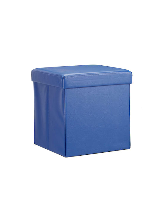 Scaune Camera de zi Cu spațiu de depozitare Tapițat cu Piele Ecologică Blue 38x38x38buc