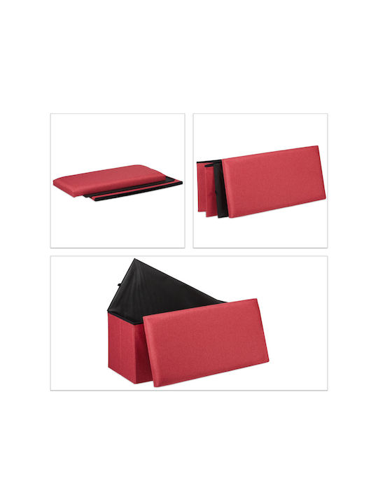 Scaune Camera de zi Cu spațiu de depozitare Tapițat cu Țesătură Dark Red 38x76.5x38.5buc