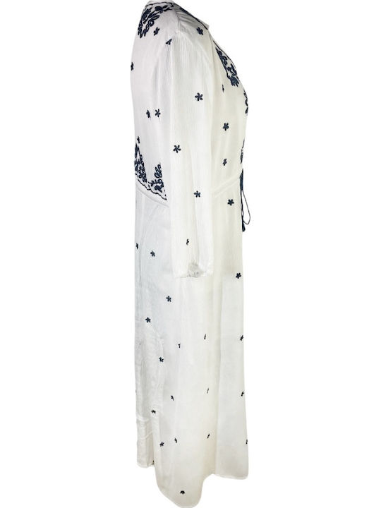 Καλοκαιρινό Maxi Φόρεμα White, Grey