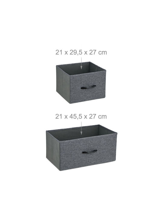 Comoda pentru Dormitor Metalică cu 8 sertare Gri cu Acoperire Textilă 100x30x100buc